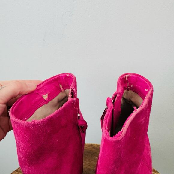 Sam Edelman Pink Karen Suede Booties Women’s Size 6.5 - Picture 4 of 14